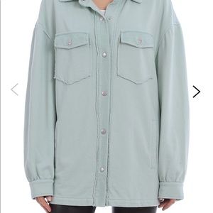 Avec Les Filles, Oversized Shacket, Mint Green, XS but fits oversized